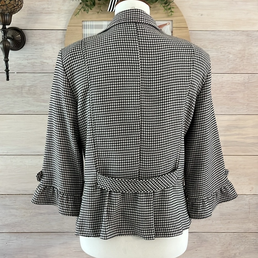 Courtenay Women's Black and White Houndstooth Blazer 10 - Picture 3 of 5